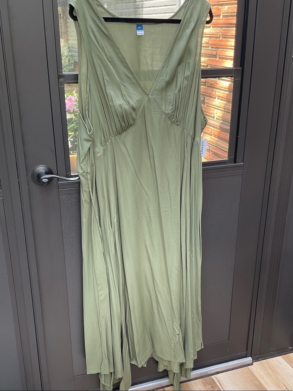 Women's Olive Green V-Neck Slip Dress NWT